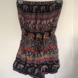 Fun strapless elephant romper!